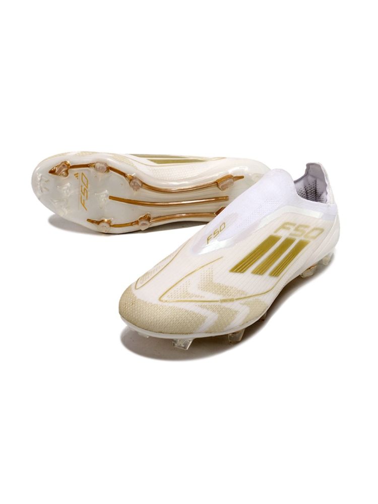 adidas F50 Elite Laceless FG Day Spark - White/Gold Metallic