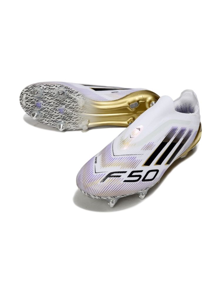 adidas F50 Event Laceless Elite SG White Black Metallic Gold