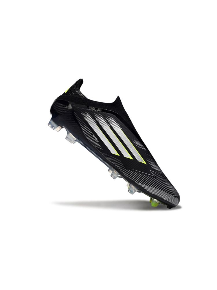 2025 adidas F50 Elite Laceless FG Black Silver Volt