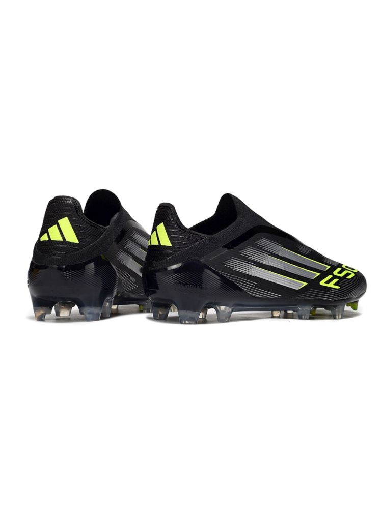 2025 adidas F50 Elite Laceless FG Black Silver Volt
