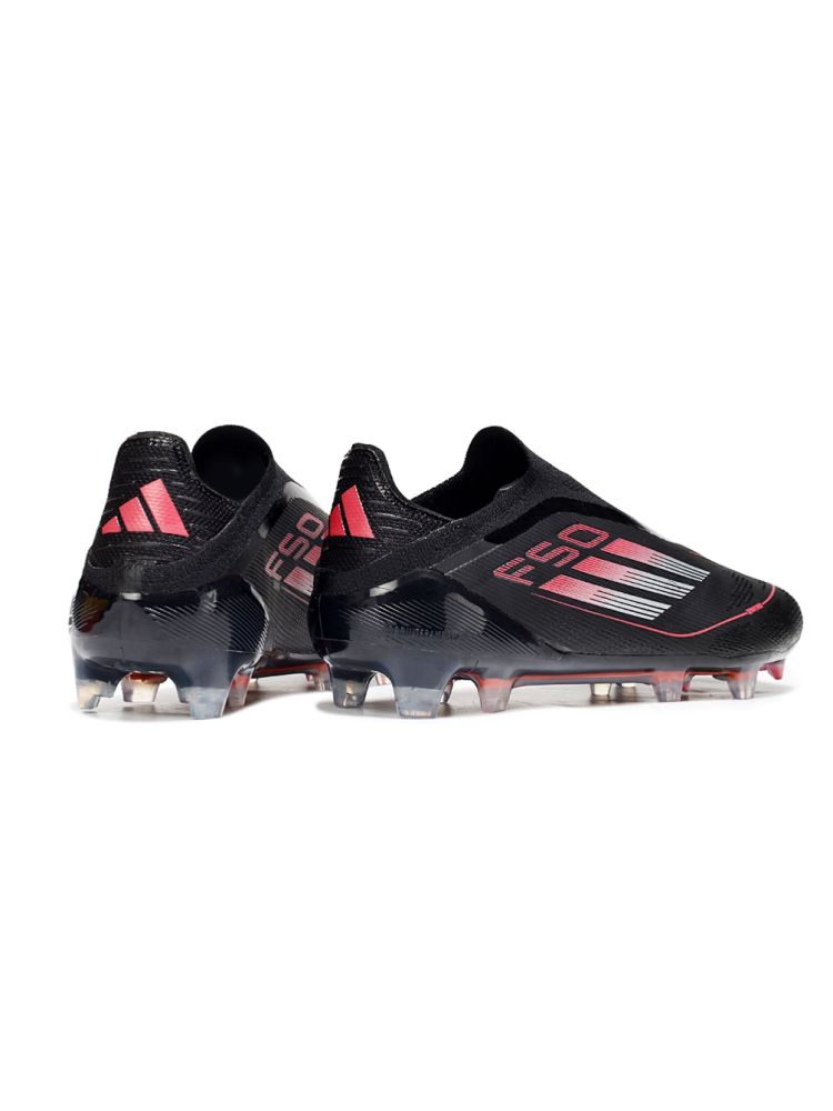 2025 adidas F50 Elite Laceless FG Core Black Iron Metal Lucid Red