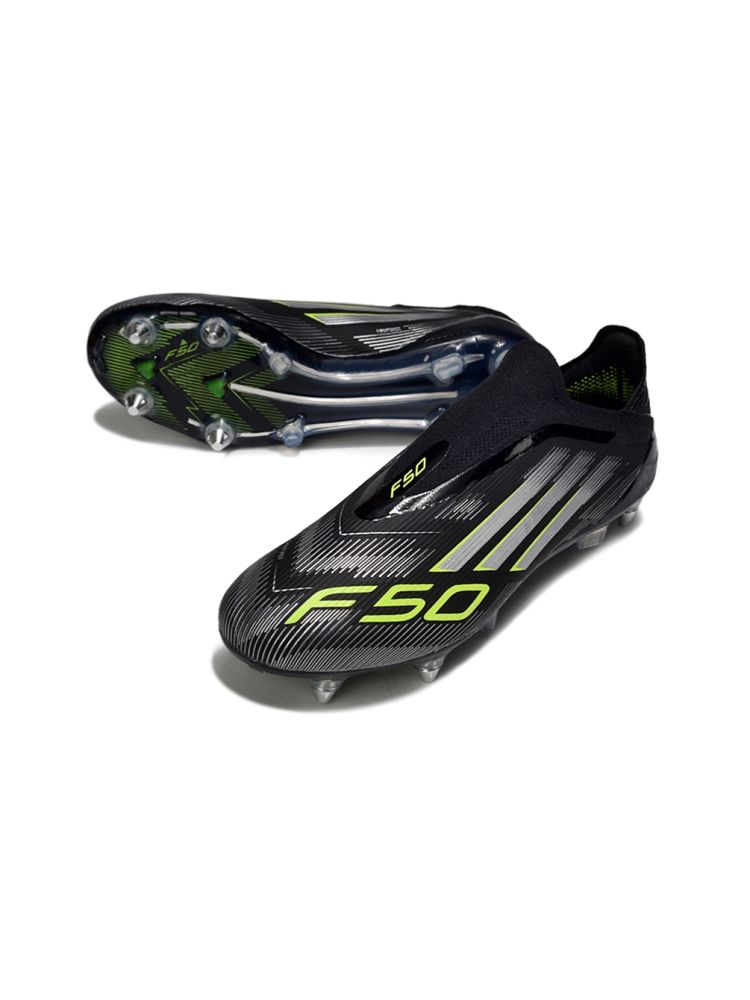 2025 adidas F50 Elite Laceless SG-Pro Black Silver Volt