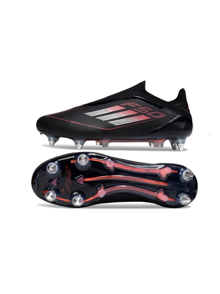 2025 adidas F50 Elite Laceless SG-Pro Core Black Iron Metal Lucid Red
