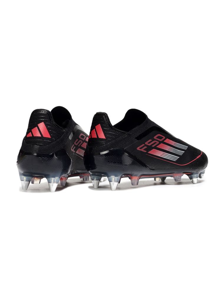 2025 adidas F50 Elite Laceless SG-Pro Core Black Iron Metal Lucid Red