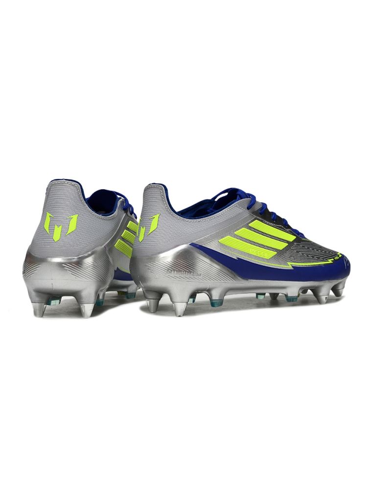 2025 adidas F50 Elite SG-Pro Silver Metallic Solar Yellow Lucid Blue