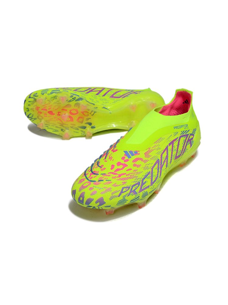 2025 adidas Predator Elite Laceless FG Lucid Lemon Lucid Pink Blue Fusion