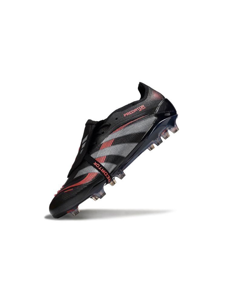 2025 adidas Predator Elite Tongue FG Black Grey Four Lucid Red