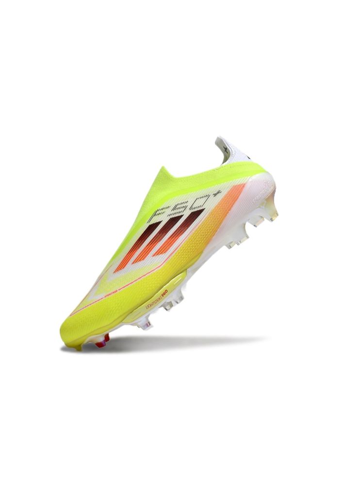 adidas F50 Elite Laceless FG White Core Black Solar Yellow