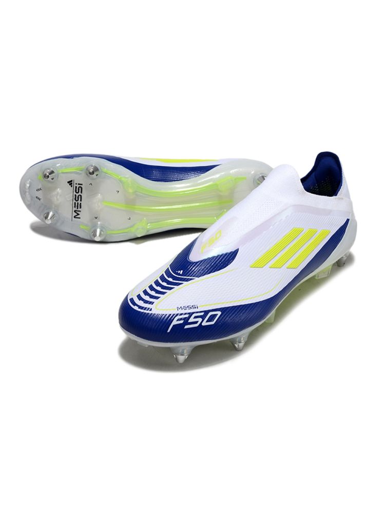 adidas F50 Elite Laceless SG White Blue Volt