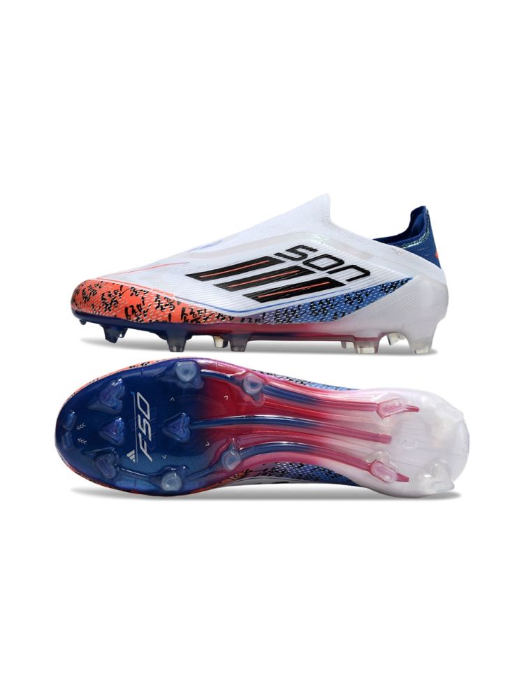 adidas F50 Elite Laceless FG White Orange Blue