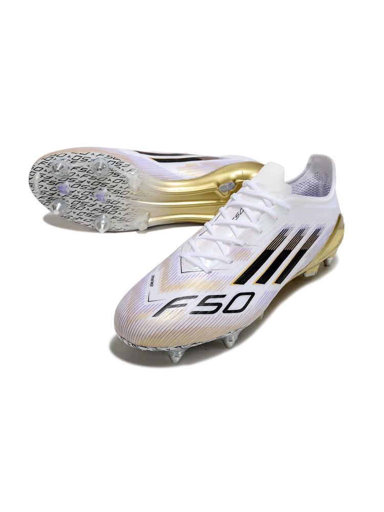 adidas F50 Elite SG White Black Metallic Gold