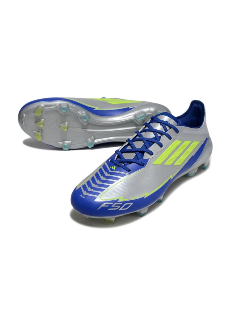 adidas F50 Messi Elite FG Silver Metallic Solar Yellow Lucid Blue