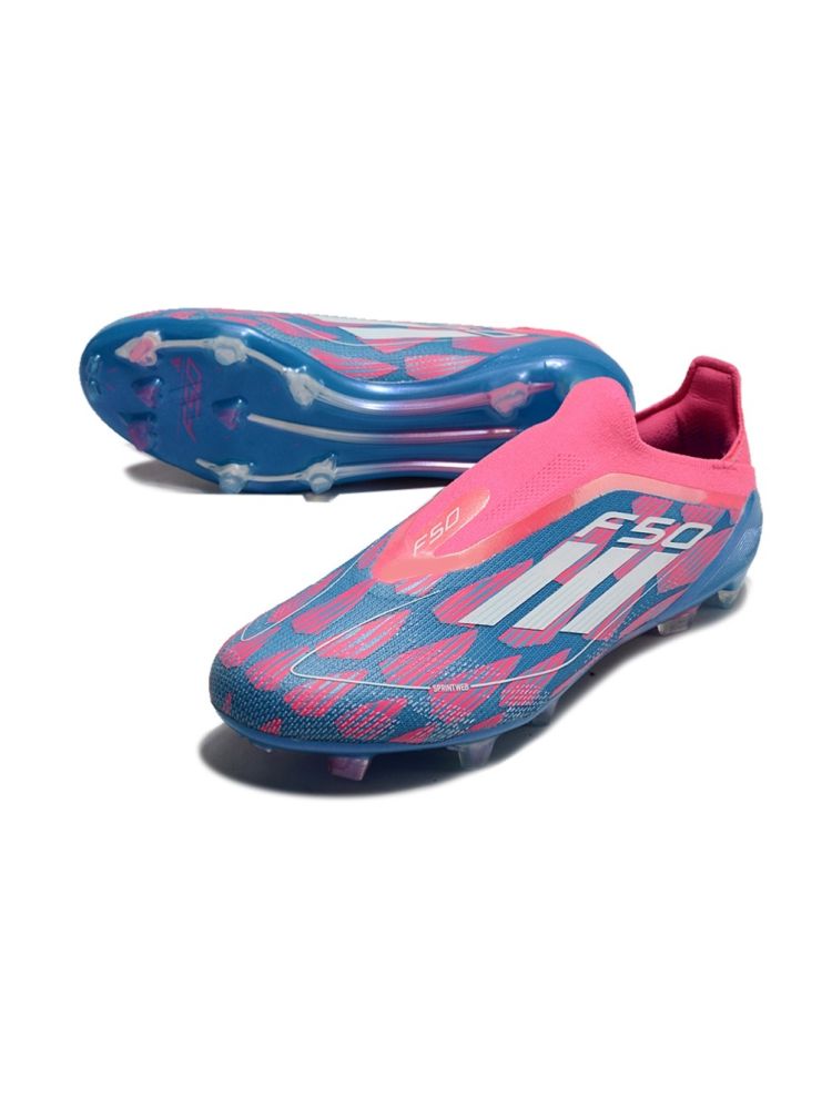adidas F50 Elite Laceless FG - Solar Blue/White/Solar Pink
