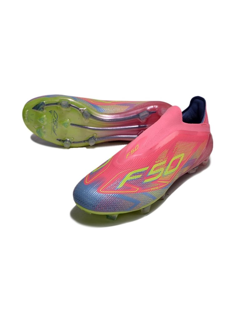 adidas F50 Elite Laceless FG 2025 Mystic Victory - Lucid Pink/Lucid Lemon/Blue Fusion
