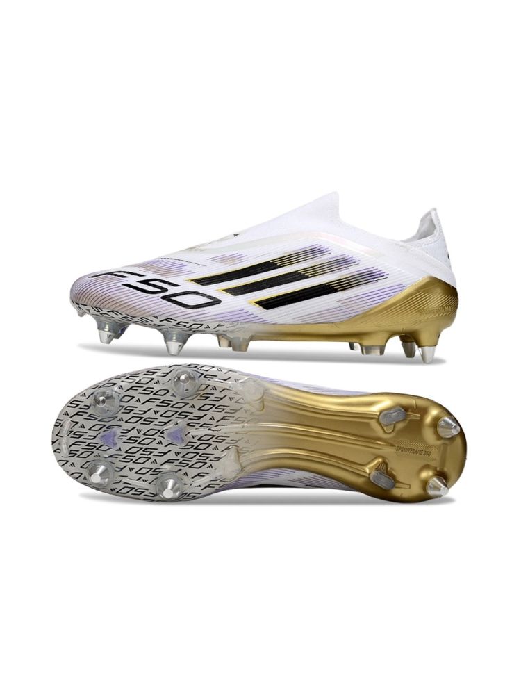 adidas F50 Event Laceless Elite SG White Black Metallic Gold